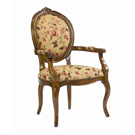 Gigi Arm Chair with Detailed Wood Carvings